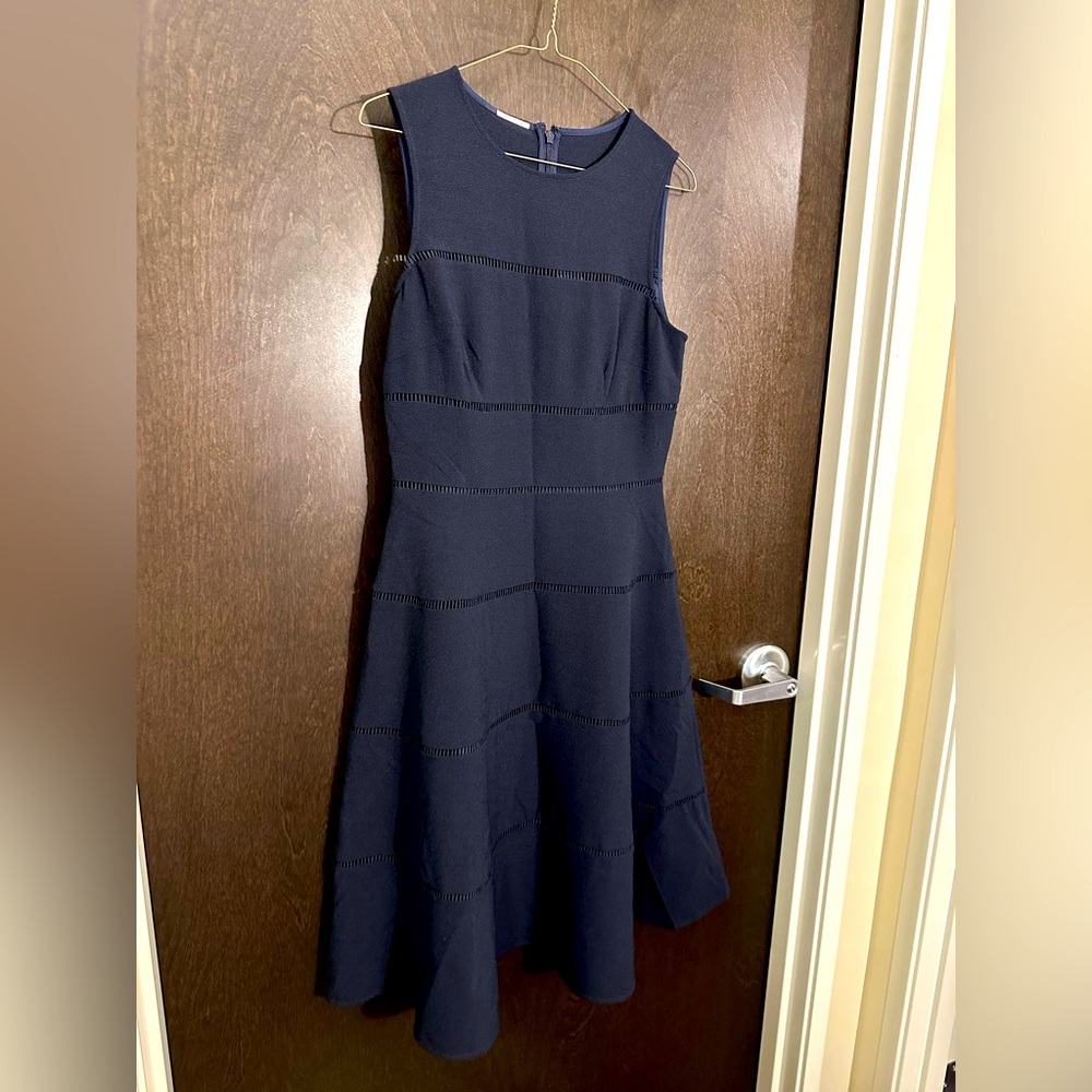 NWOT Eliza J Elegant Navy Sleeveless Dress